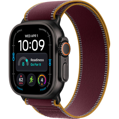 Apple Watch Ultra 4 (Titan schwarz, 49 mm, Trail Loop Burgunder M/L, Cellular)