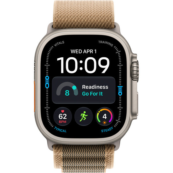 Apple Watch Ultra 4 (Titan natur, 49 mm, Alpine Loop Wüstensand M, Cellular)