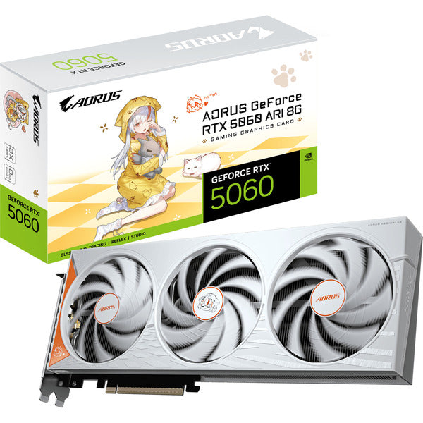 GigaByte GeForce RTX 5060 AORUS ARI 8G (weiß, DLSS 5, 3x DisplayPort, 1x HDMI 2.1)