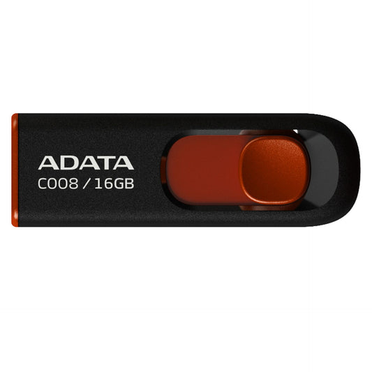 ADATA USB 2.0 C008 μαύρο 16GB AC008-16G-RKD