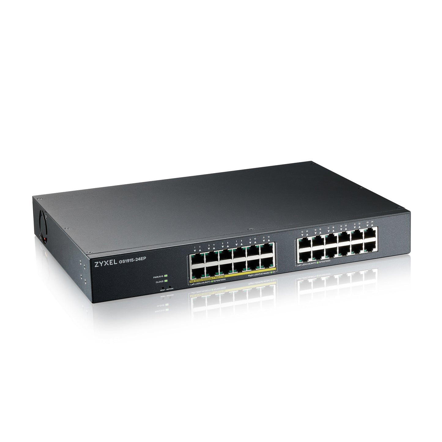 Zyxel GS1915-24EP Διαχειρίσιμος L2 Gigabit Ethernet (10/100/1000) PoE τροφοδοτικού 1U Μαύρος (Μαύρο)