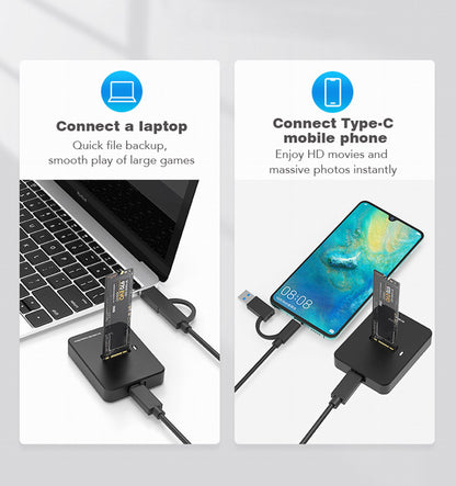 gembird Desktop-USB-Typ-C-M.2-SATA- Dockingstation, schw.
