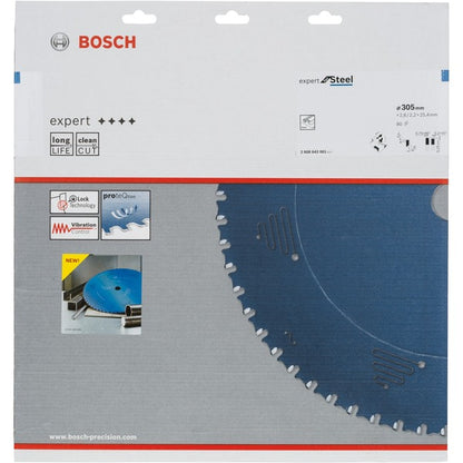 Bosch Powertools EXPERT Steel Kreissägeblatt, Ø 305mm, 80Z (Bohrung 25,4mm, für Kapp- & Gehrungssägen)