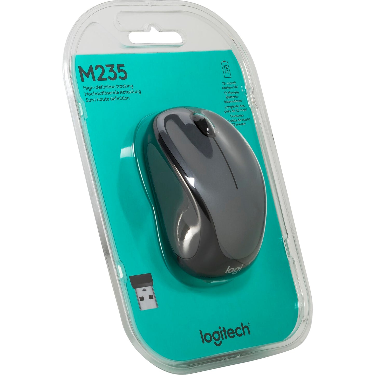 Logitech M235 Μαύρη Ασημί Ασύρματη Ποντίκι