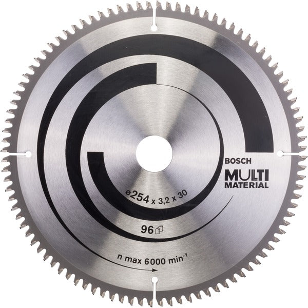 Bosch Powertools Kreissägeblatt Multi Material, Ø 254mm, 96Z (Bohrung 30mm, für Kapp- & Gehrungssägen)
