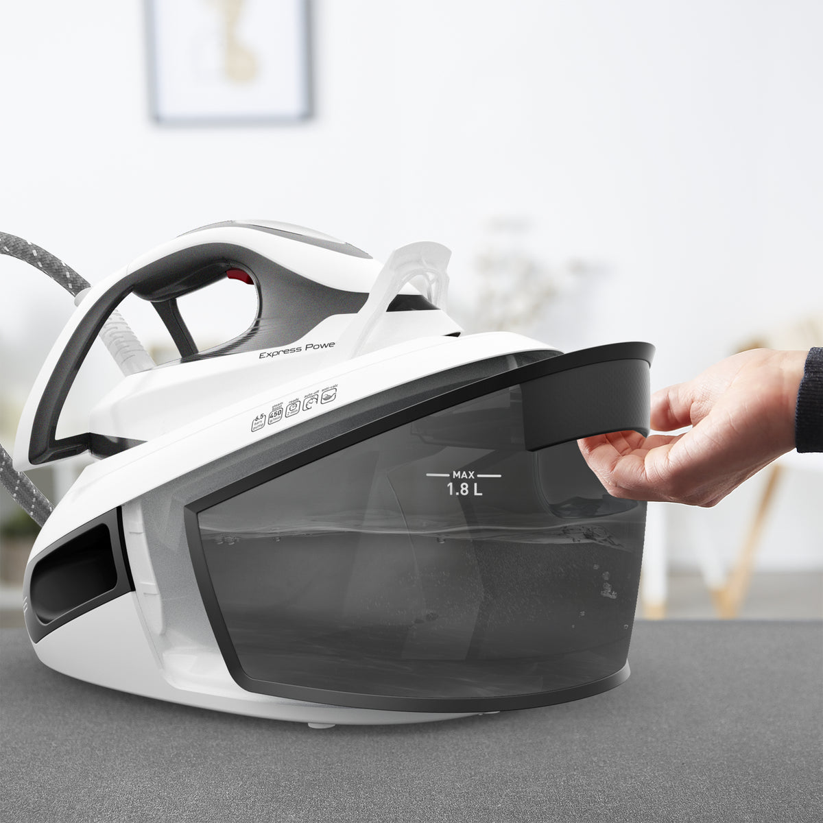 Tefal Express Power SV8130 2800 W 1.8 L Durilium AirGlide Autoclean Soleplate Iron in Black and White