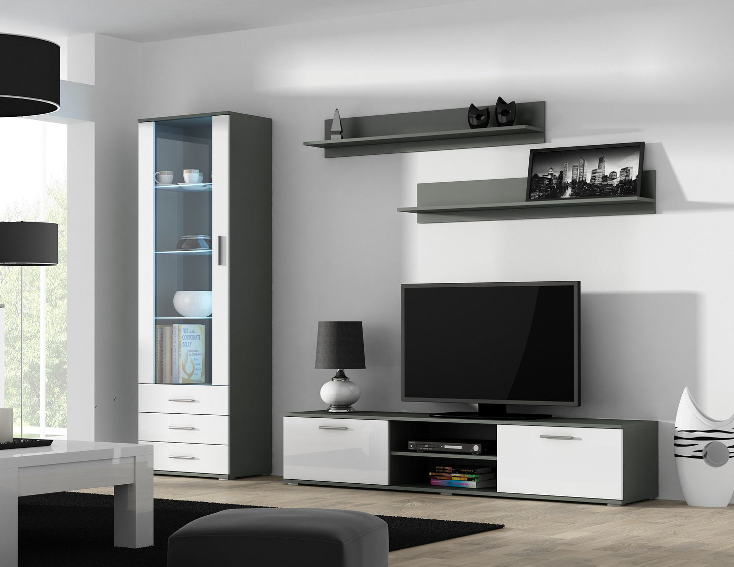 Cama set of two shelves 125cm SOHO grey matte