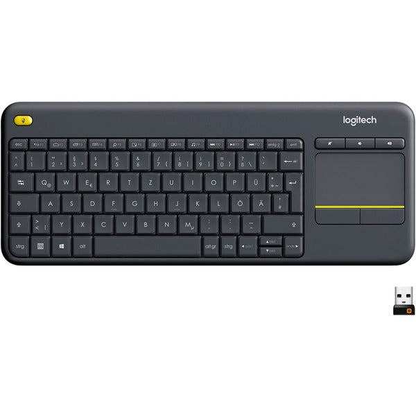 Ασύρματο Πληκτρολόγιο Αφής Logitech K400 Plus (μαύρο, διάταξη DE)