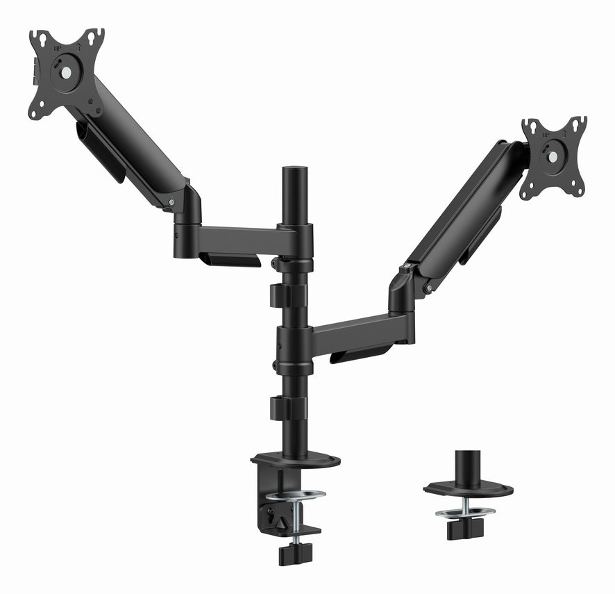 Gembird MA-DA2P-02 Adjustable desk 2-display mounting arm, 17”-32”, black