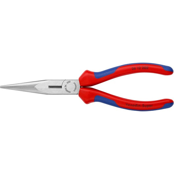 Knipex Flat Nose Pliers 26 12 200 (red/blue, serrated gripping surfaces)