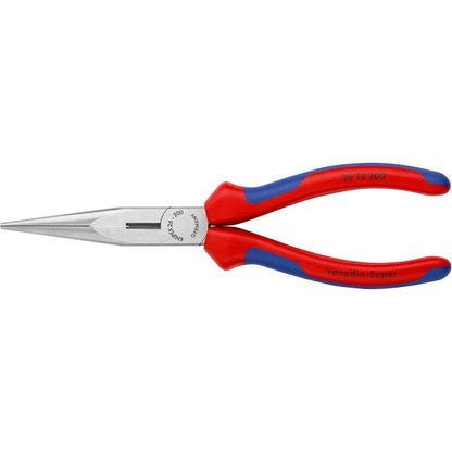 Knipex Flat Nose Pliers 26 12 200 (red/blue, serrated gripping surfaces)