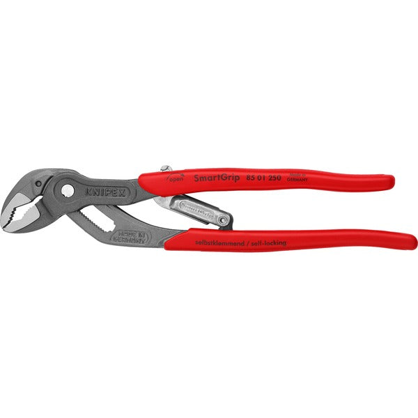 Knipex SmartGrip 85 01 250 , Rohr- / Wasserpumpen-Zange (rot, gezahnte Griffflächen)