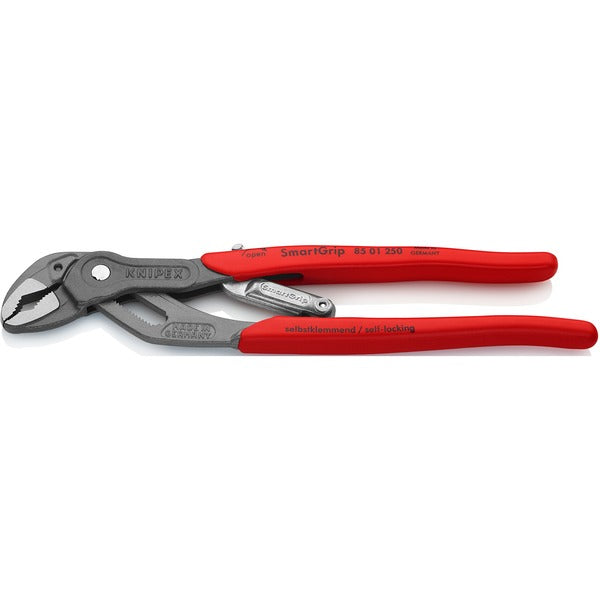 Knipex SmartGrip 85 01 250 , Rohr- / Wasserpumpen-Zange (rot, gezahnte Griffflächen)