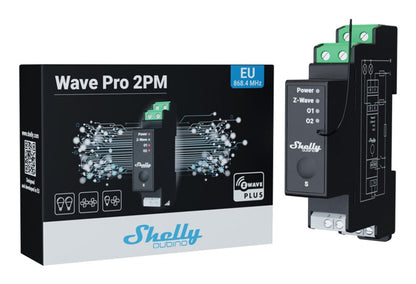 Shelly Qubino Wave Pro 2PM Electrical Relay Black
