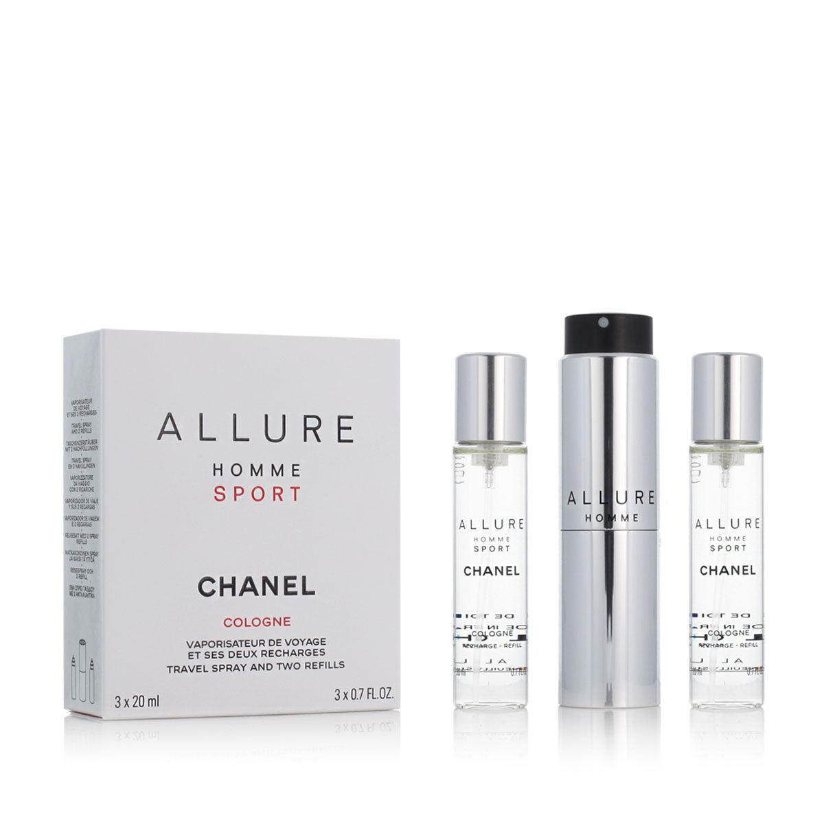 Chanel Allure Homme Sport Eau de Cologne Refillable 20 ml + 2 x 20 ml Refillable Eau de Cologne for Men