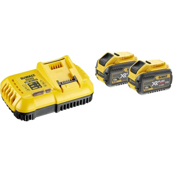 Dewalt Starter-Set Akku-Kit DCB118X2, 54Volt / 18Volt (gelb/schwarz, 2x Li-Ionen Akku 9,0Ah)