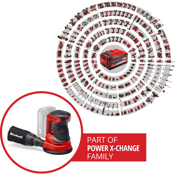 Einhell Power X-Change Akku-Exzenterschleifer TE-RS 18 Li-Solo, 18Volt (rot/schwarz, ohne Akku und Ladegerät)