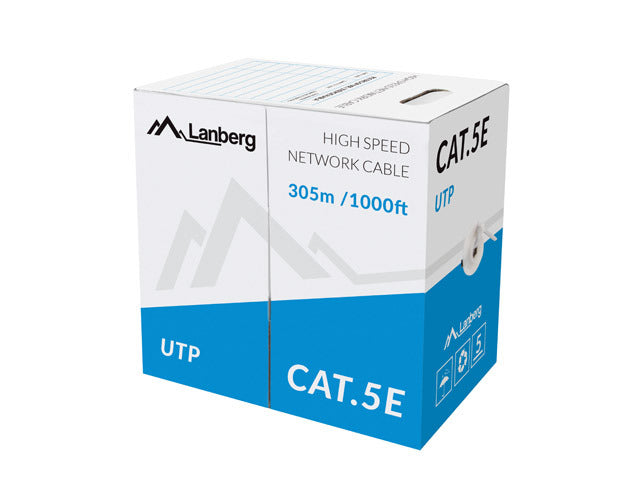 LANBERG UTP Cable Cat.5e 305m Copper Gray