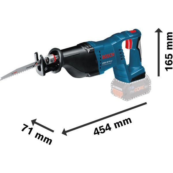 Bosch Powertools Akku-Säbelsäge GSA 18 V-LI Professional, 18 Volt (blau/schwarz, 2x Li-Ionen Akku 5,0Ah, in L-BOXX)