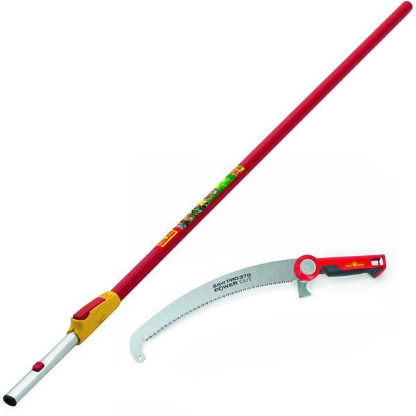 WOLF-Garten Astsäge Power Cut Saw Pro 370 + Vario-Stiel ZM-V 4 Set (rot/silber, PCSPRO 370/ZM-V4)