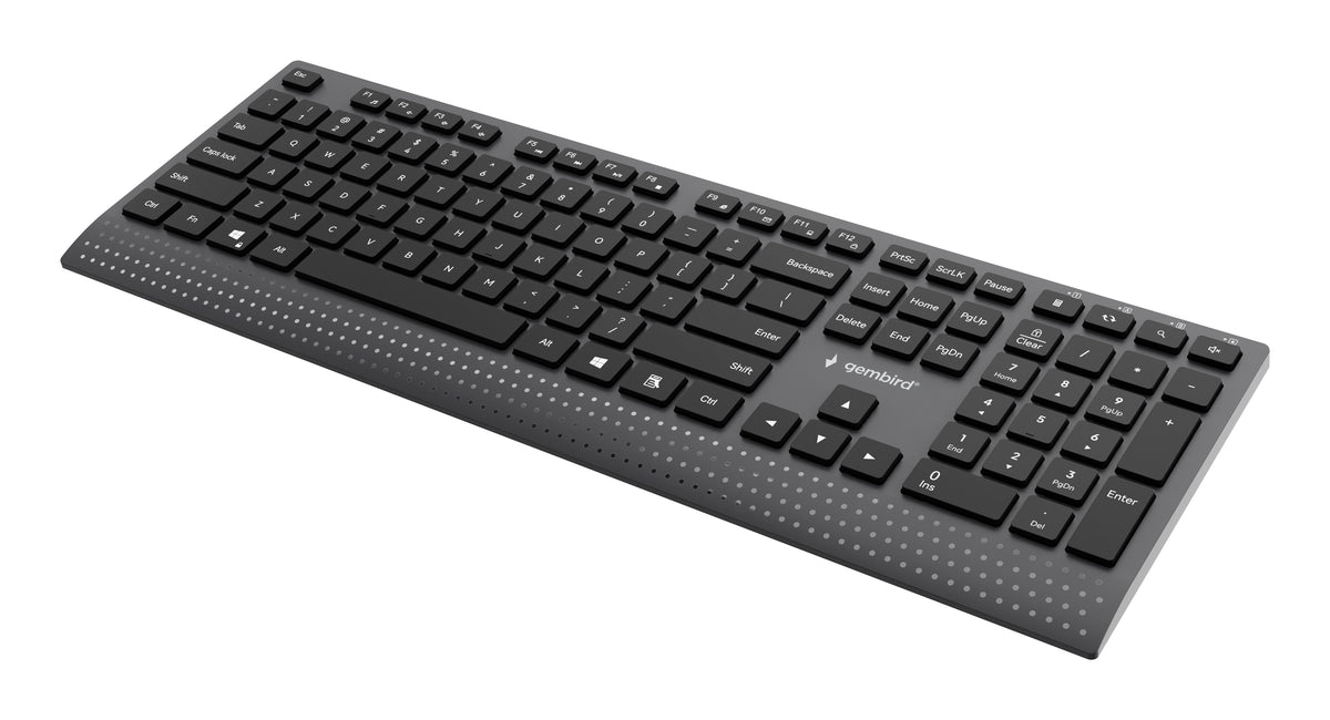 Gembird KB-MCH-06 Slim wired multimedia keyboard with Type-C adapter, US layout, black