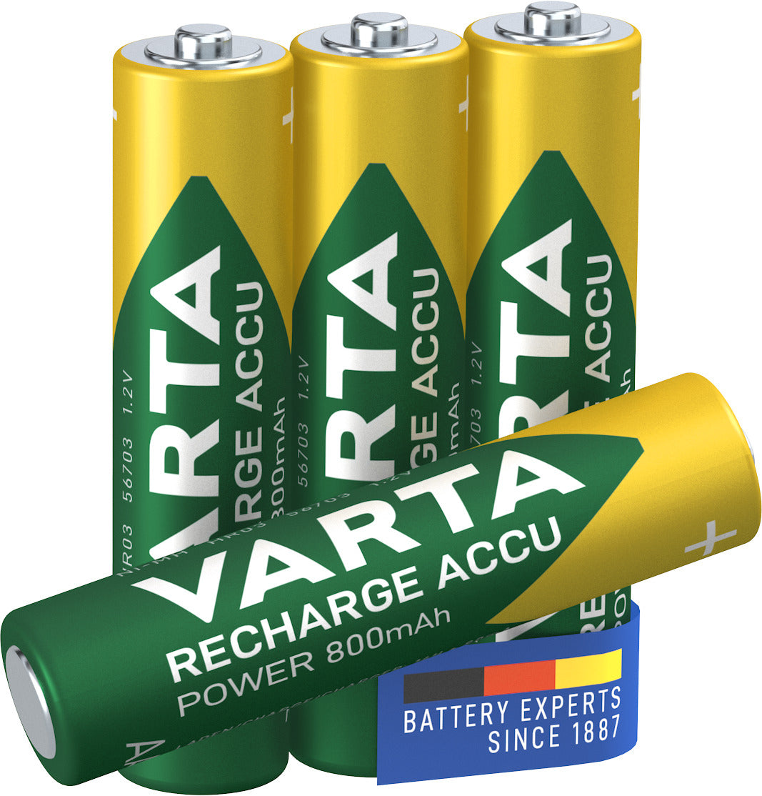 1x4 Varta Rechargeable Accu AAA Ready2Use NiMH 800 mAH Micro