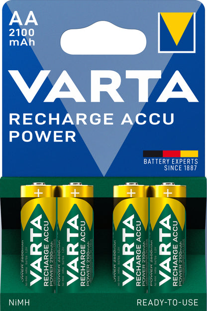 1x4 Varta Rechargeable Accu AA Ready2Use NiMH 2100 mAh Mignon