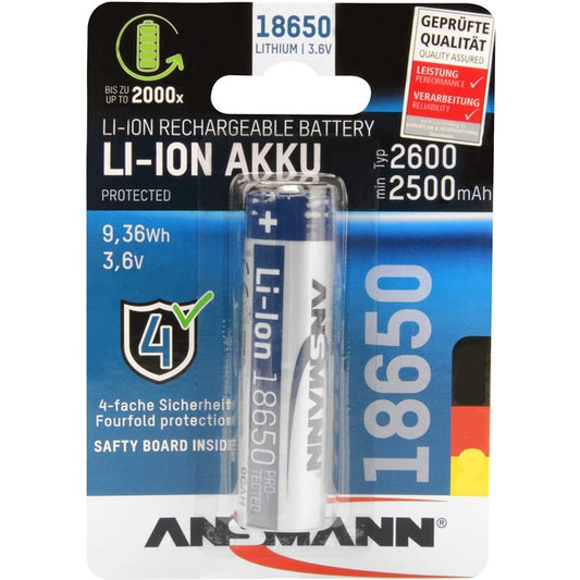 Ansmann Li-Ion Akku 18650 - Ικανότητα 2600mAh