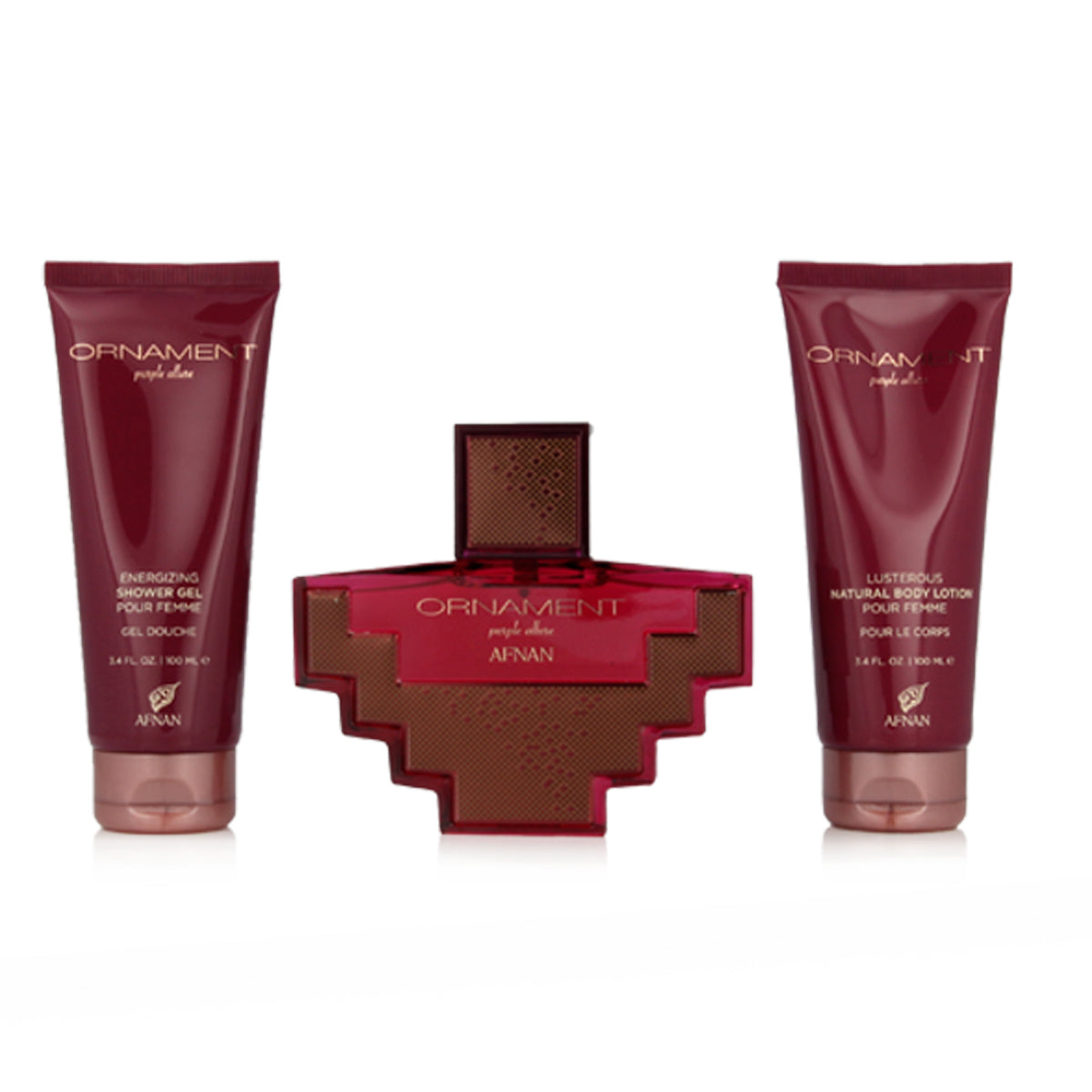 Afnan Ornament Purple Allure EDP 100 ml + SG 100 ml + BL 100 ml (woman)