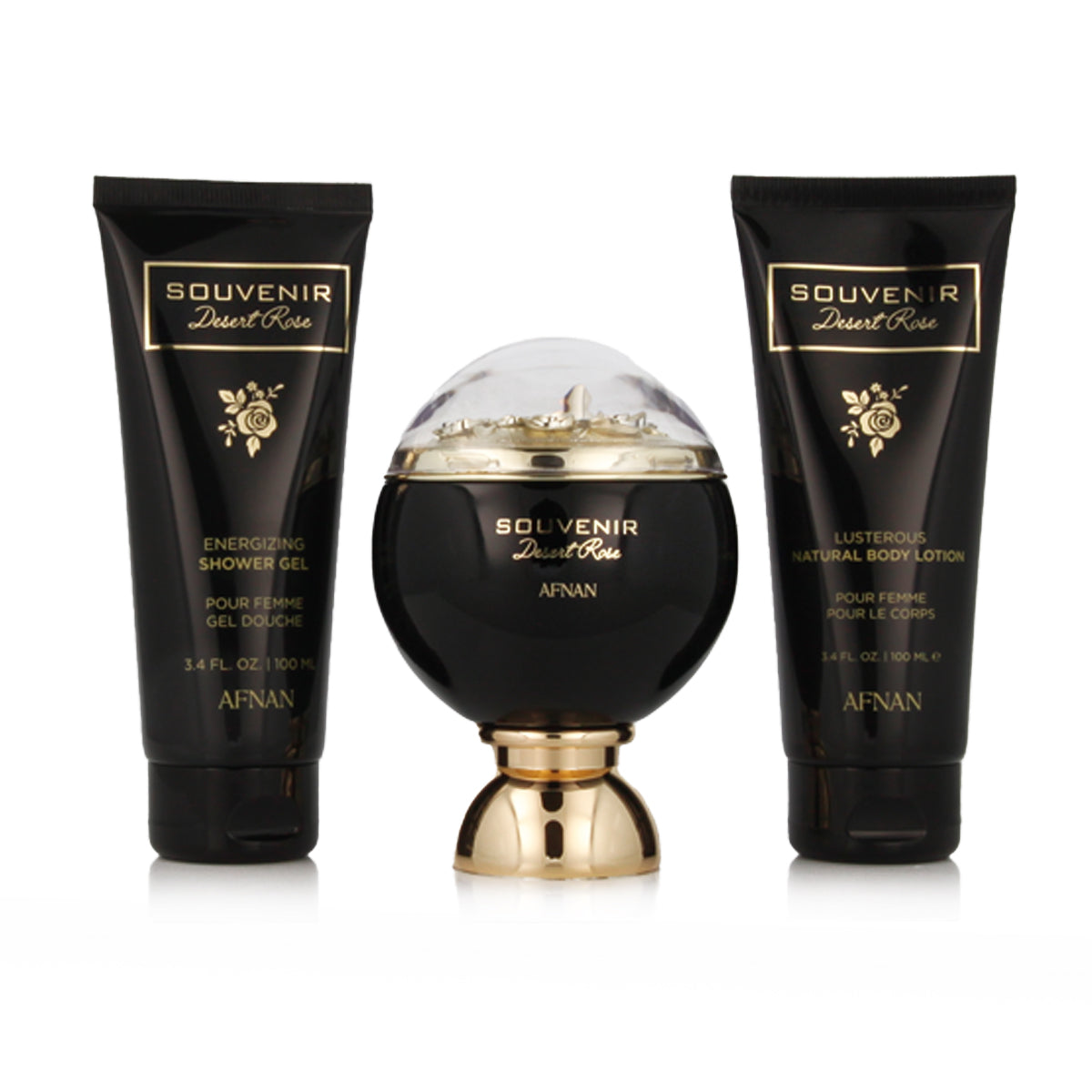 Afnan Souvenir Desert Rose Eau de Parfum 100 ml + Shower Gel 100 ml + Body Lotion 100 ml (Woman)