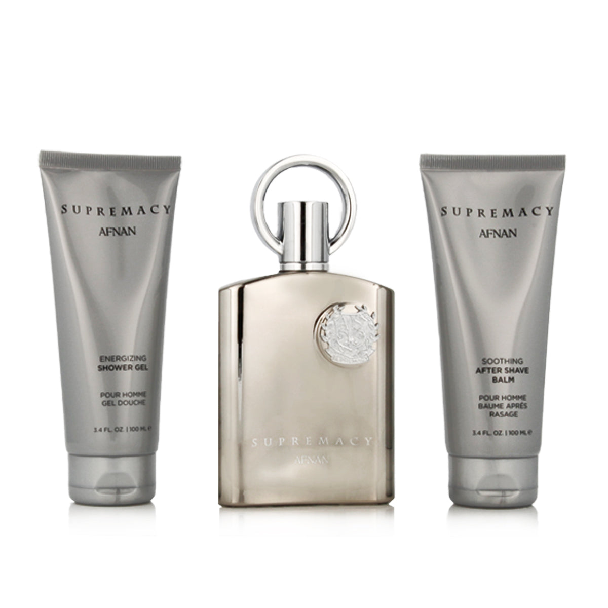 Afnan Supremacy Silver Eau de Parfum 100 ml + After Shave Balm 100 ml + Shower Gel 100 ml (Men)