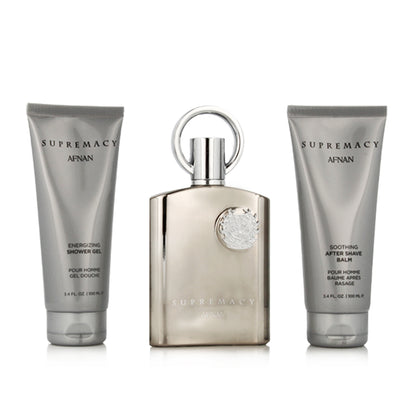 Afnan Supremacy Silver Eau de Parfum 100 ml + After Shave Balm 100 ml + Shower Gel 100 ml (Men)