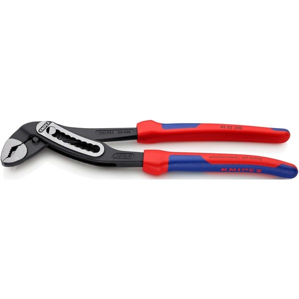 Knipex Alligator 88 02 300, Rohr- / Wasserpumpen-Zange (rot/blau, 9-stufig verstellbar)