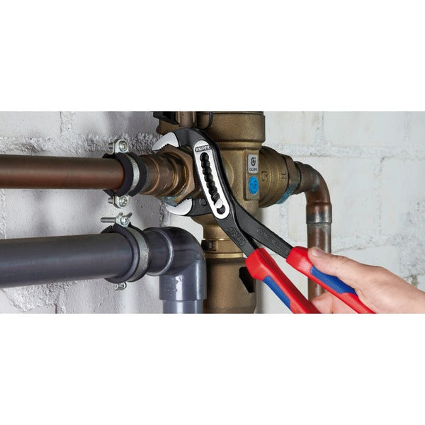 Knipex Alligator 88 02 300, Rohr- / Wasserpumpen-Zange (rot/blau, 9-stufig verstellbar)