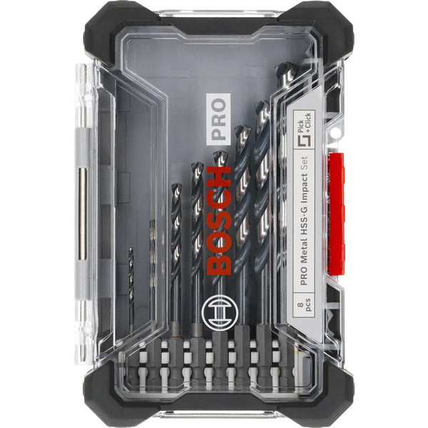 Bosch Powertools PRO Metal HSS-G Impact Spiralbohrer-Satz, 8-teilig