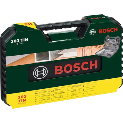 Bosch Powertools V-Line Bohrer- /Schrauber-Set, 103-teilig, Bohrer- & Bit-Satz (grün)