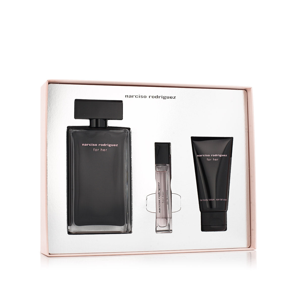 Narciso Rodriguez For Her Eau de Toilette Gift Set 100 ml + Mini EDT 10 ml + Body Lotion 50 ml for Women