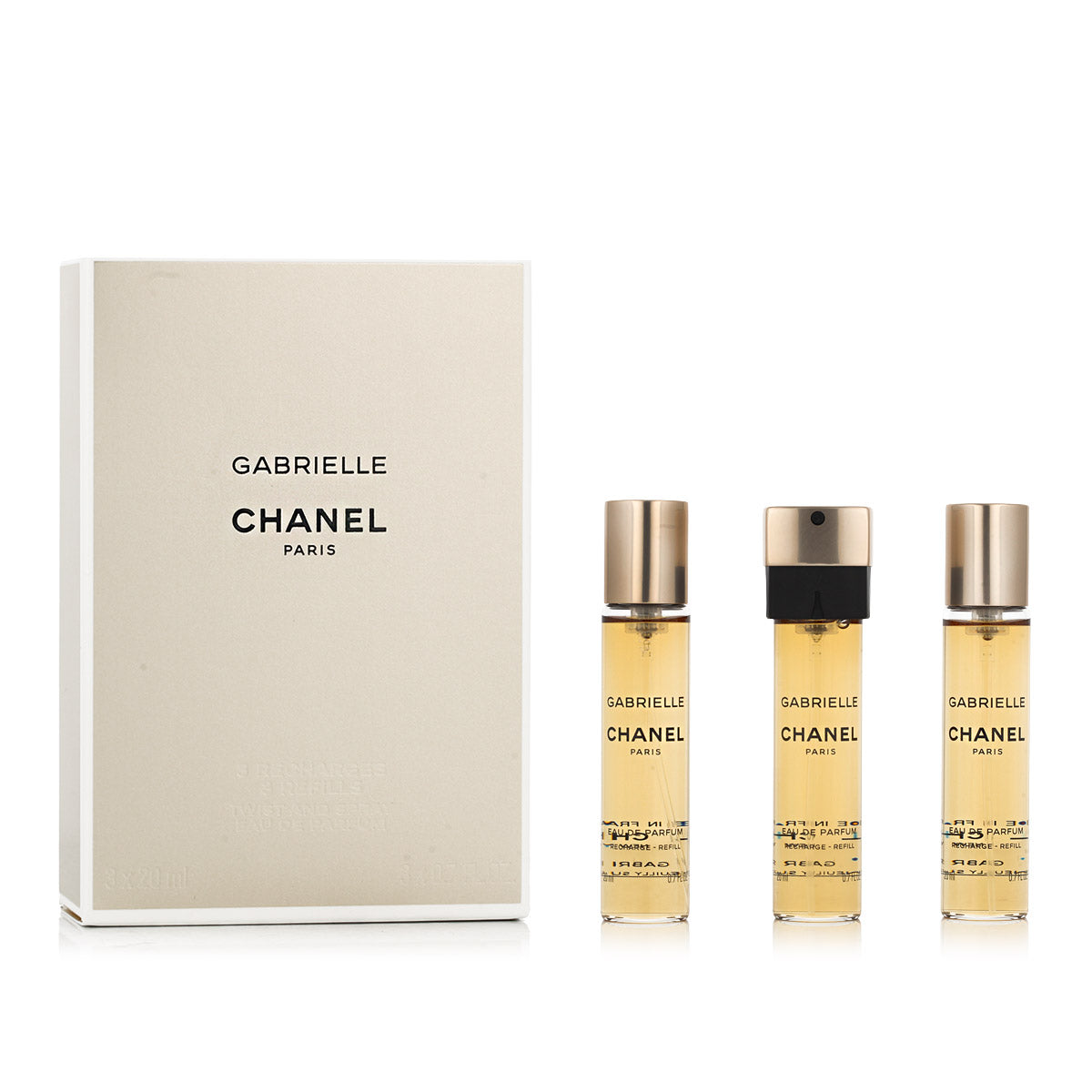 Chanel Gabrielle Eau de Toilette 3 x 20 ml Refill Pocket Mini Spray for Women