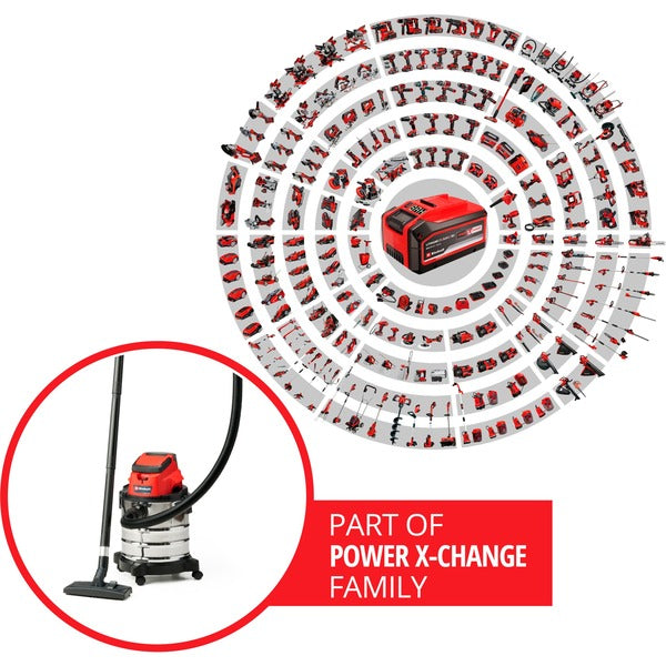 Einhell TC-VC 18/20 Li S-Solo, Nass-/Trockensauger (rot/silber, ohne Akku und Ladegerät)