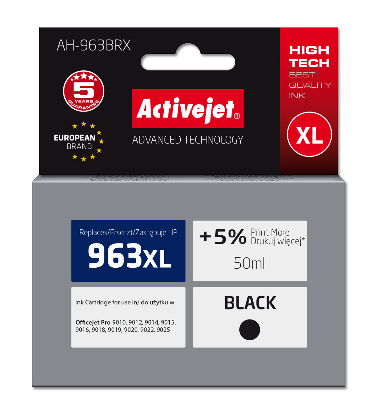 Activejet AH-963BRX Ink Cartridge (Replacement for HP 963XL 3JA30AE; Premium Quality; 2100 Pages; 50 ml; Black)