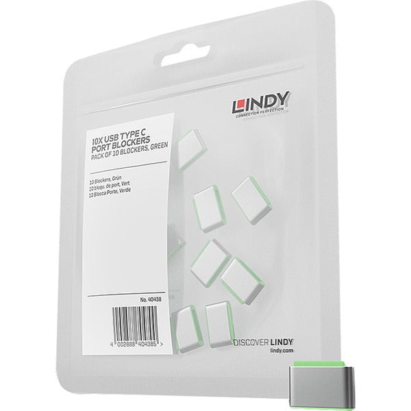 Lindy USB Typ C Port Schloss 10 Stück (grün, Schlüssel separat erhältlich)