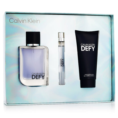Calvin Klein Defy Eau de Toilette 100 ml + Eau de Toilette Mini 10 ml + Body & Hair Shower Gel 100 ml for Men