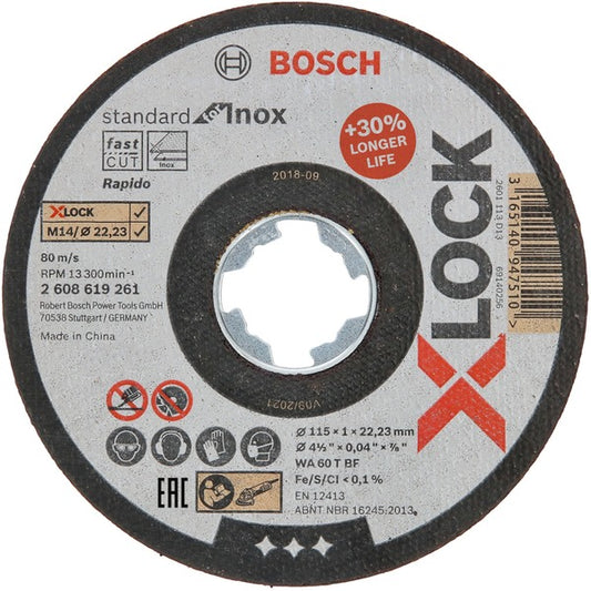 Bosch Powertools X-LOCK Trennscheibe Standard for Inox - Ø 115mm