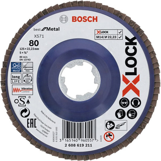 X-LOCK Fächerscheibe X571 για Μέταλλο, Ø 125mm, K80