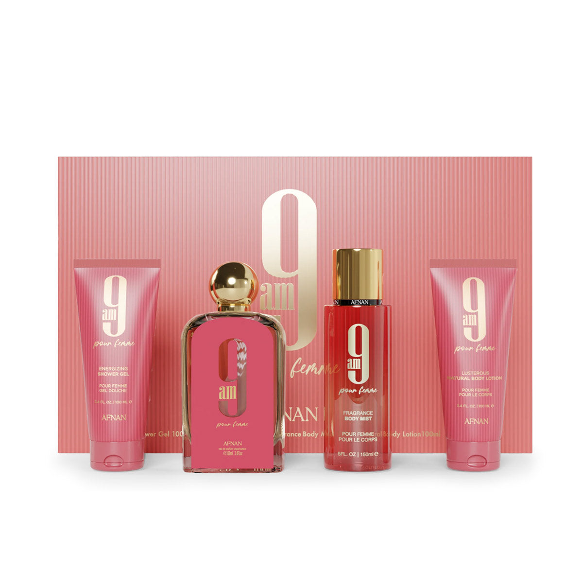Afnan 9 am pour Femme EDP 100 ml + Bodyspray 150 ml + SG 100 ml + BL 100 ml (woman)