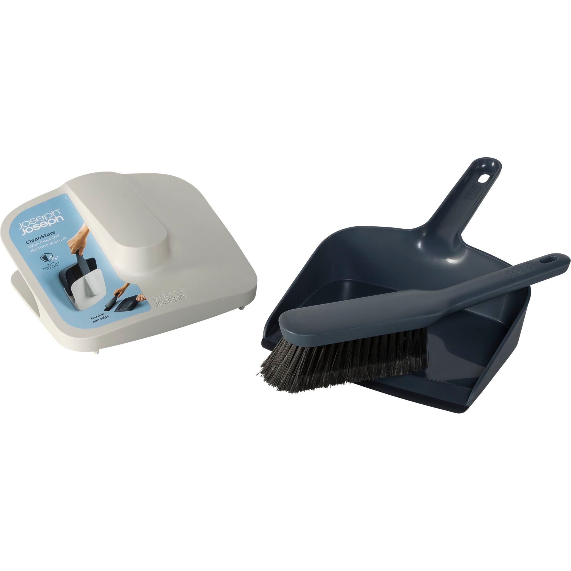Joseph Joseph CleanStore Blue Wall-mounted Dustpan & Brush