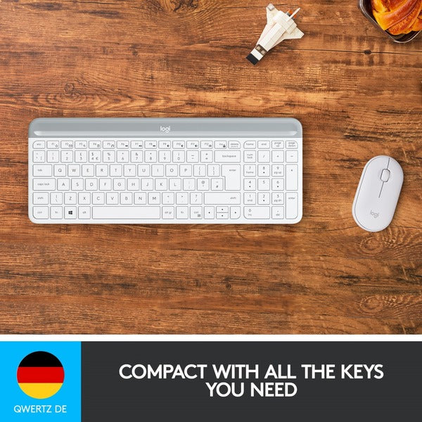 Logitech MK470 Slim Combo (weiß, DE-Layout, Scherenmechanik)