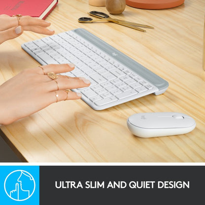 Logitech MK470 Slim Combo (weiß, DE-Layout, Scherenmechanik)