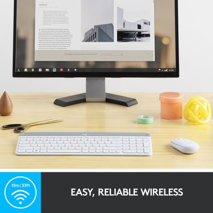 Logitech MK470 Slim Combo (weiß, DE-Layout, Scherenmechanik)