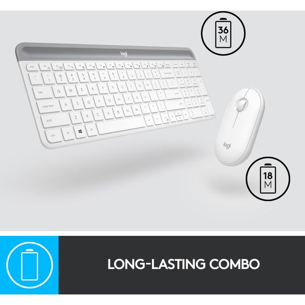 Logitech MK470 Slim Combo (weiß, DE-Layout, Scherenmechanik)